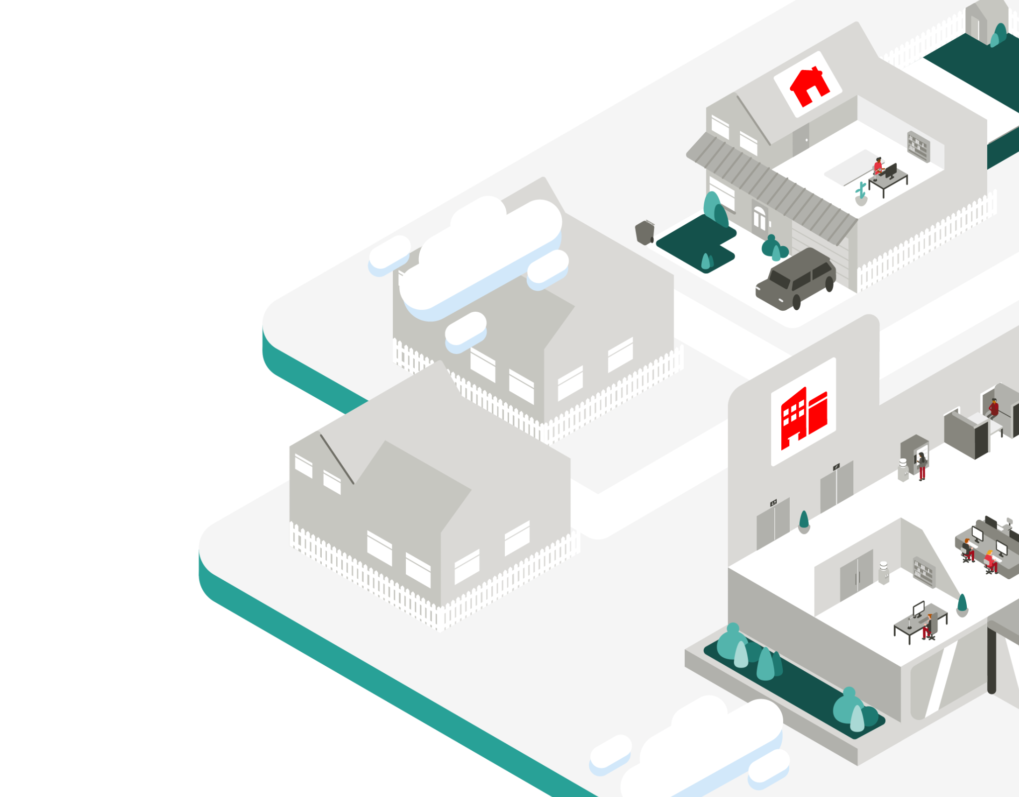 An illustration of a supermarket